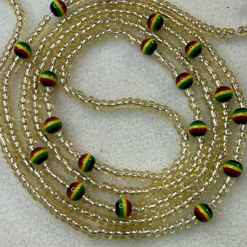 (02) 50” handmade tie on waistbeads