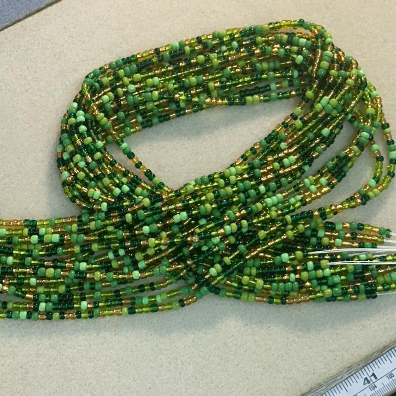 (02) 50” handmade tie on waistbeads