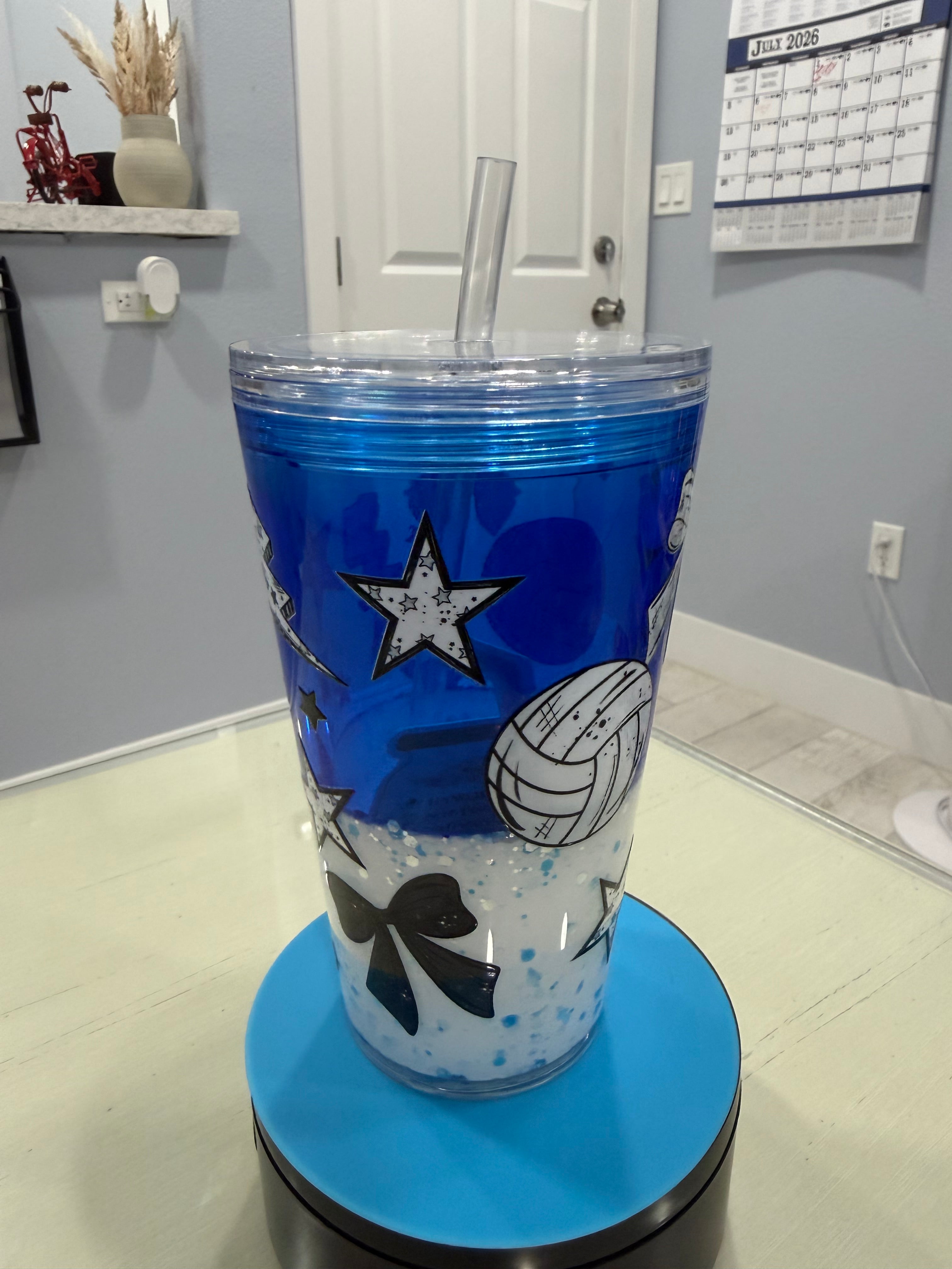 (06) Premades: lava tumblers and snow globe tumblers