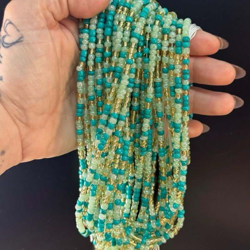 (02) 50” handmade tie on waistbeads